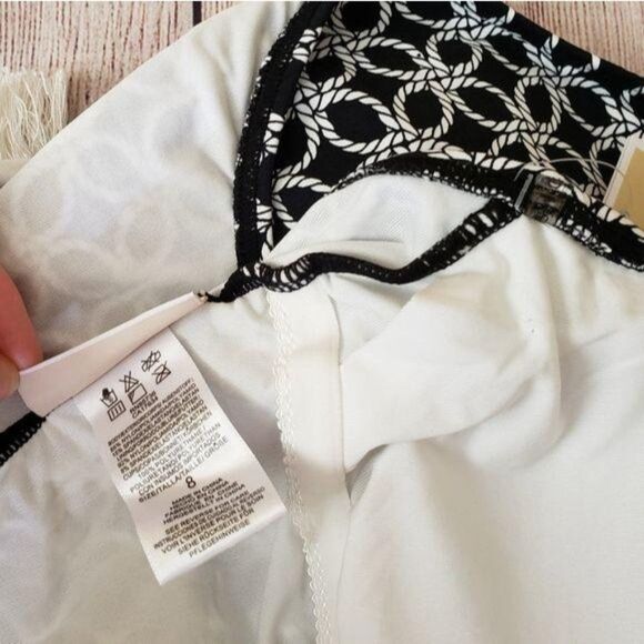 Michael Kors Rope Geo Print Plunging Neckline One-Piece Swimsuit - Picture 13 of 15